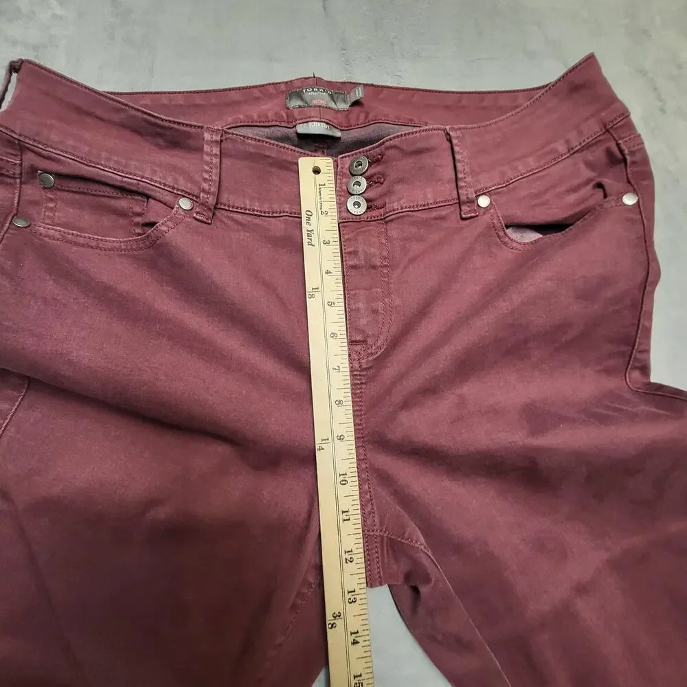 Torrid Jeans Womens 18 Plus Red Slim Jegging Stretch 5-Pocket